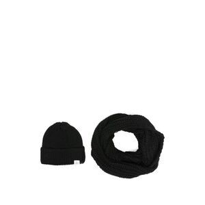 PEUTEREY Knit Beanie and Scarf Set Women BLACK Caps & Hats